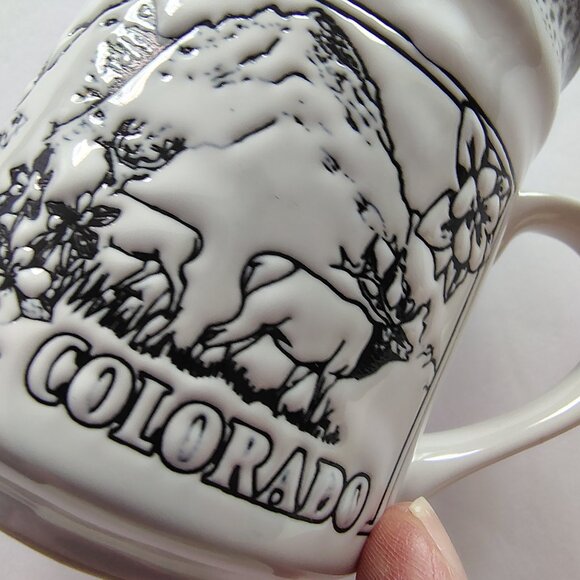 Colorado State (USA) Souvenir Mug White/Black/Brown Stoneware - Picture 7 of 11
